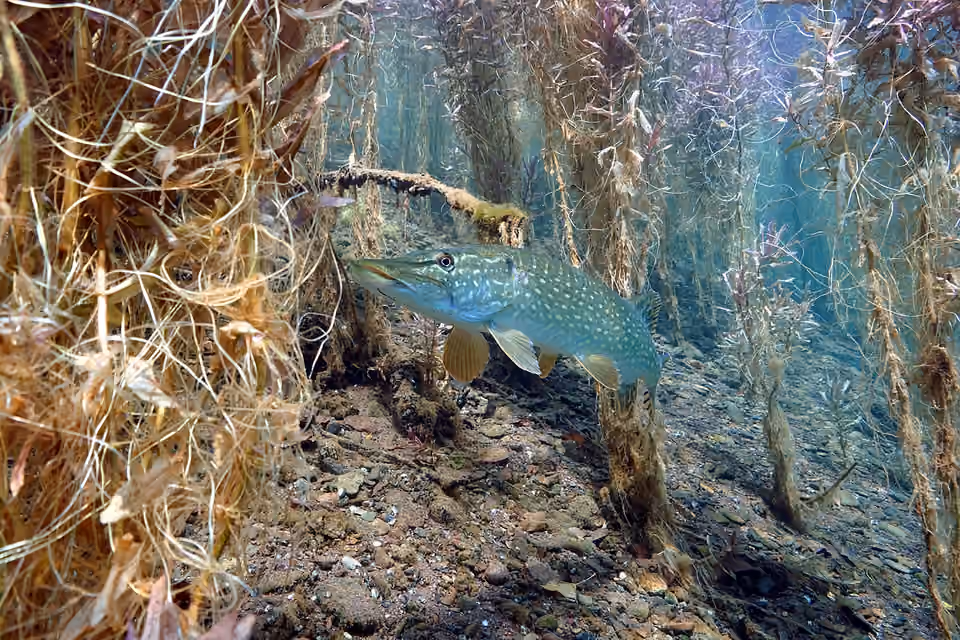 Brochet dans les eaux du lac Sundhäuser, en Allemagne.